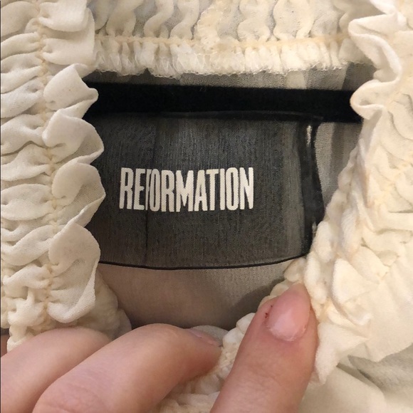 Reformation Jennings Blouse Ivory Size Small - Picture 4 of 6